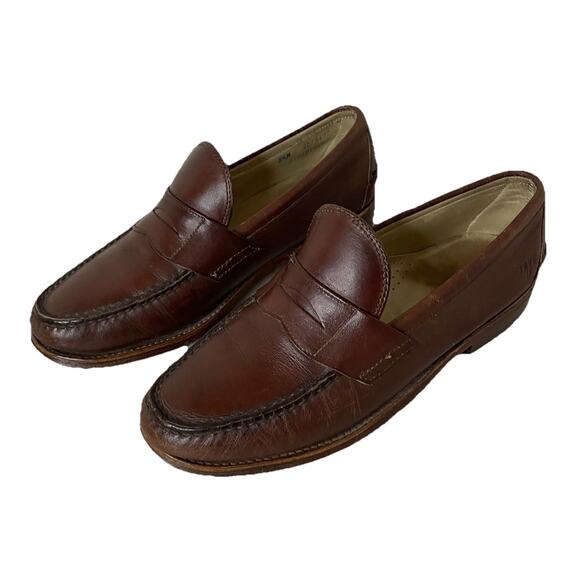 VTG Frye Brown Leather Penny Loafers Dress Shoes Men Sz 8.5 M Preppy Heritage main image 13